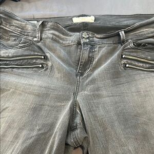 Torrid Gray Skinny Jeans with Distressed Look